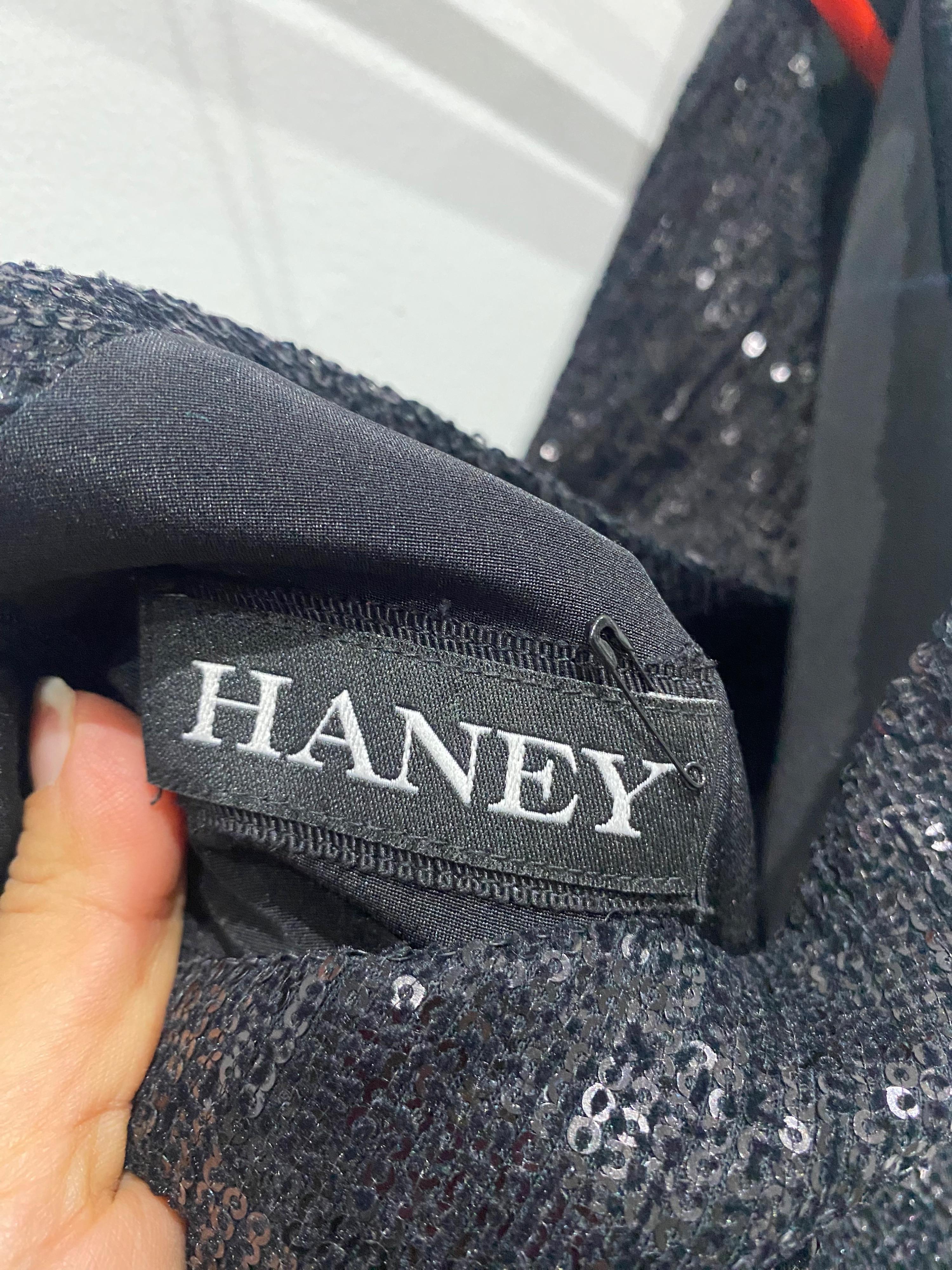 Haney Black Sequin One Shoulder Gown