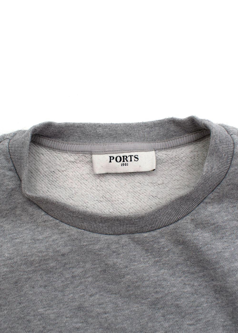 Ports 1961 'Follow Me' Embroidered Grey Sweatshirt