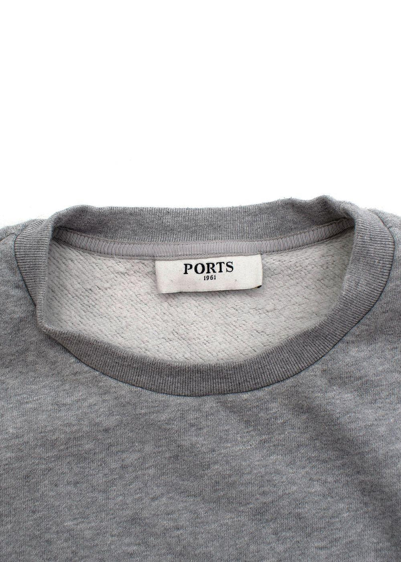 Ports 1961 'Follow Me' Embroidered Grey Sweatshirt
