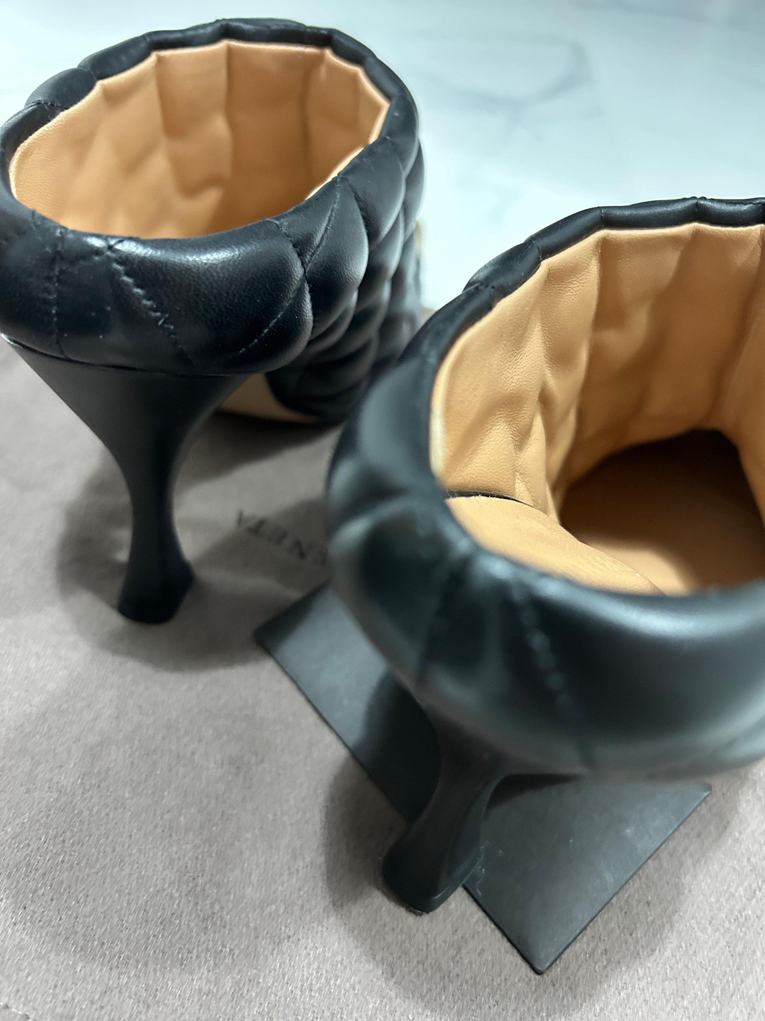Bottega Veneta Black Quilted Leather Mules