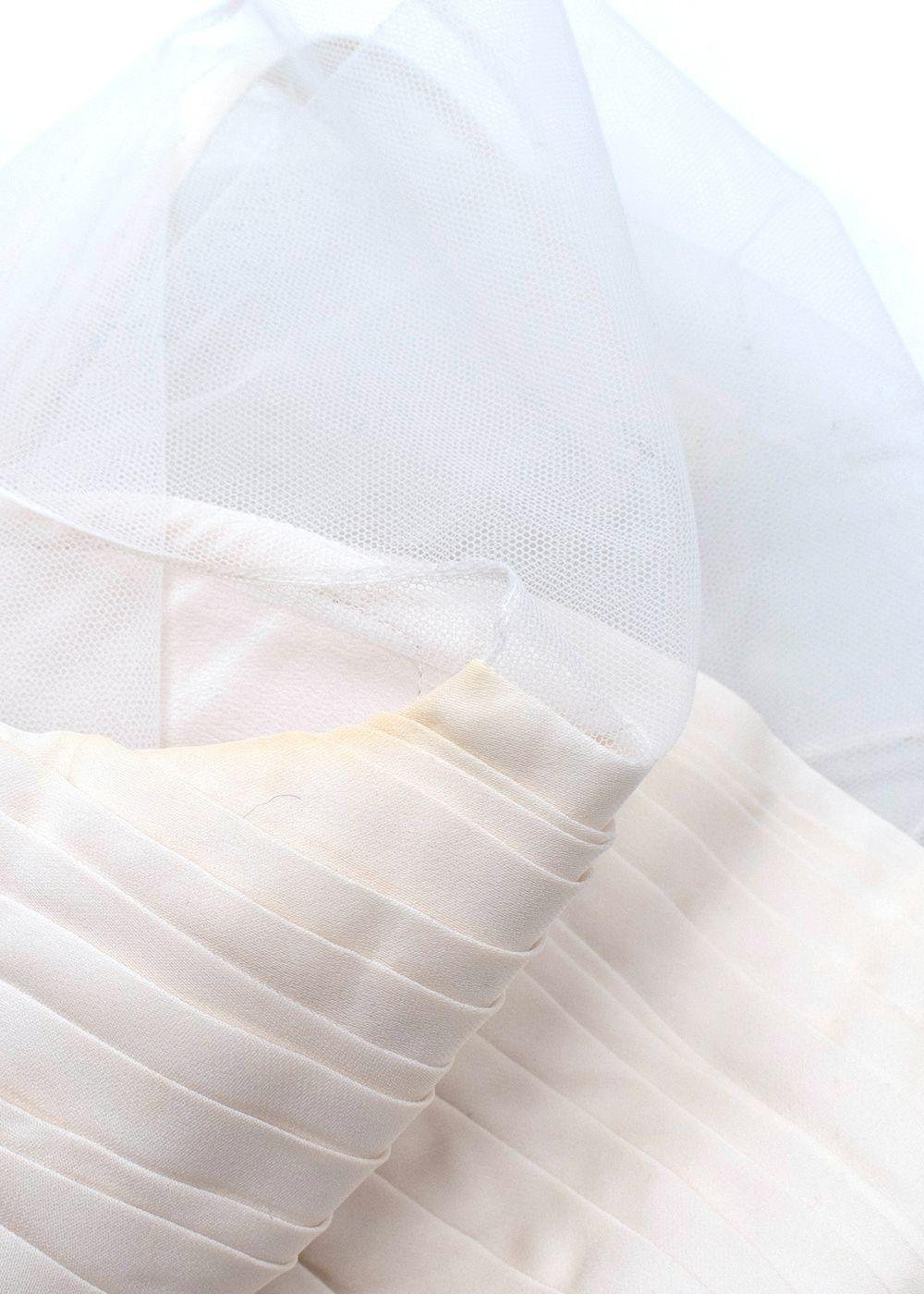 Cushnie Et Ochs Cream High Neck Mesh Mini Dress