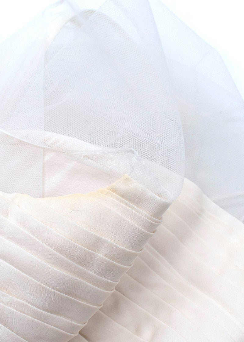 Cushnie Et Ochs Cream High Neck Mesh Mini Dress