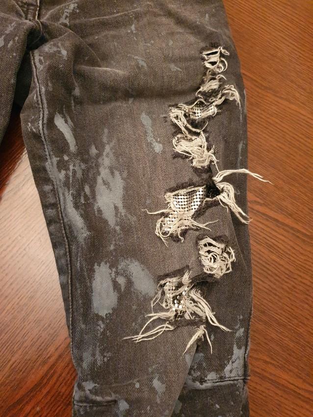 Balmain Grey Low Rise Distressed Jeans