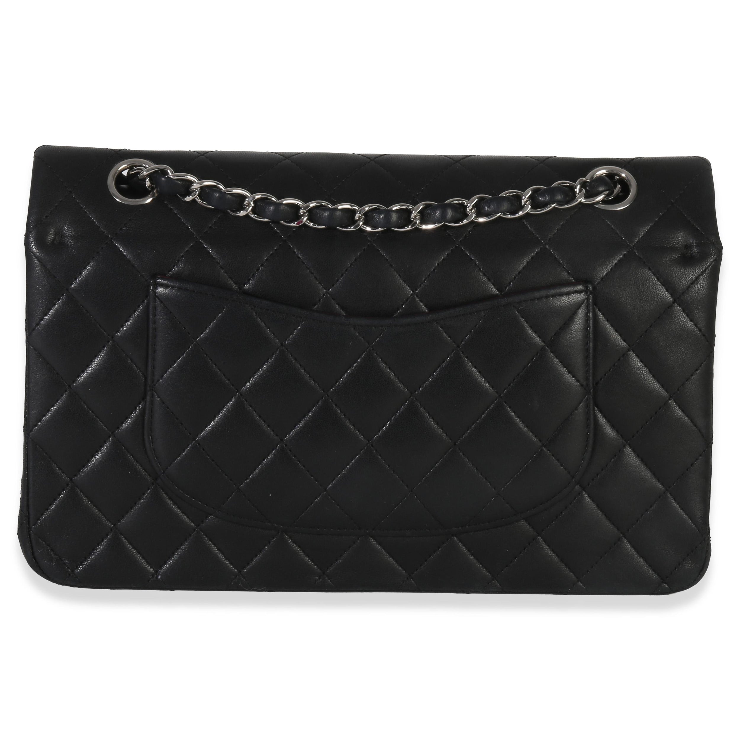 Chanel Black Quilted Lambskin Medium Classic Double Flap Bag