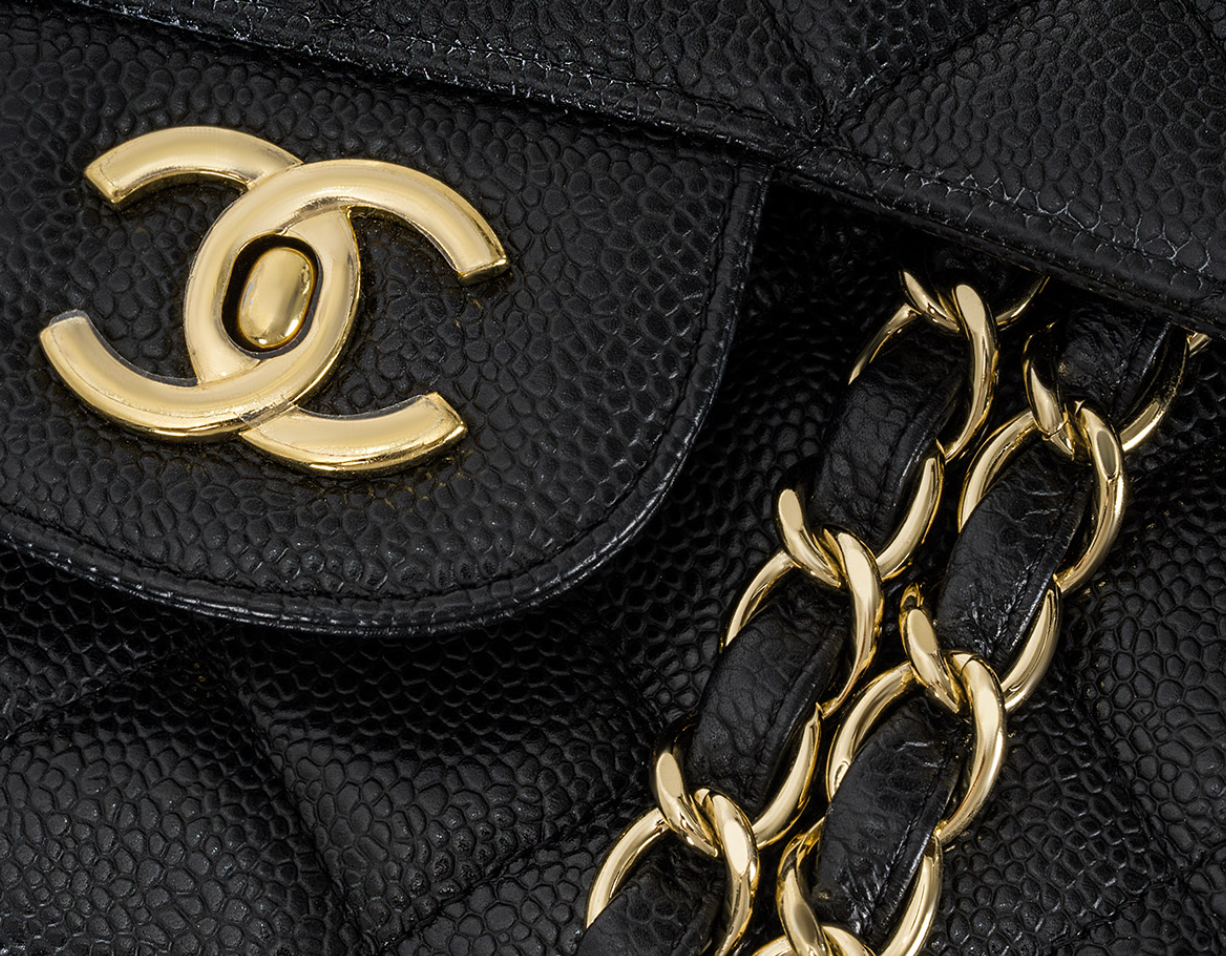 Chanel Black Caviar Jumbo Classic Single Flap Bag