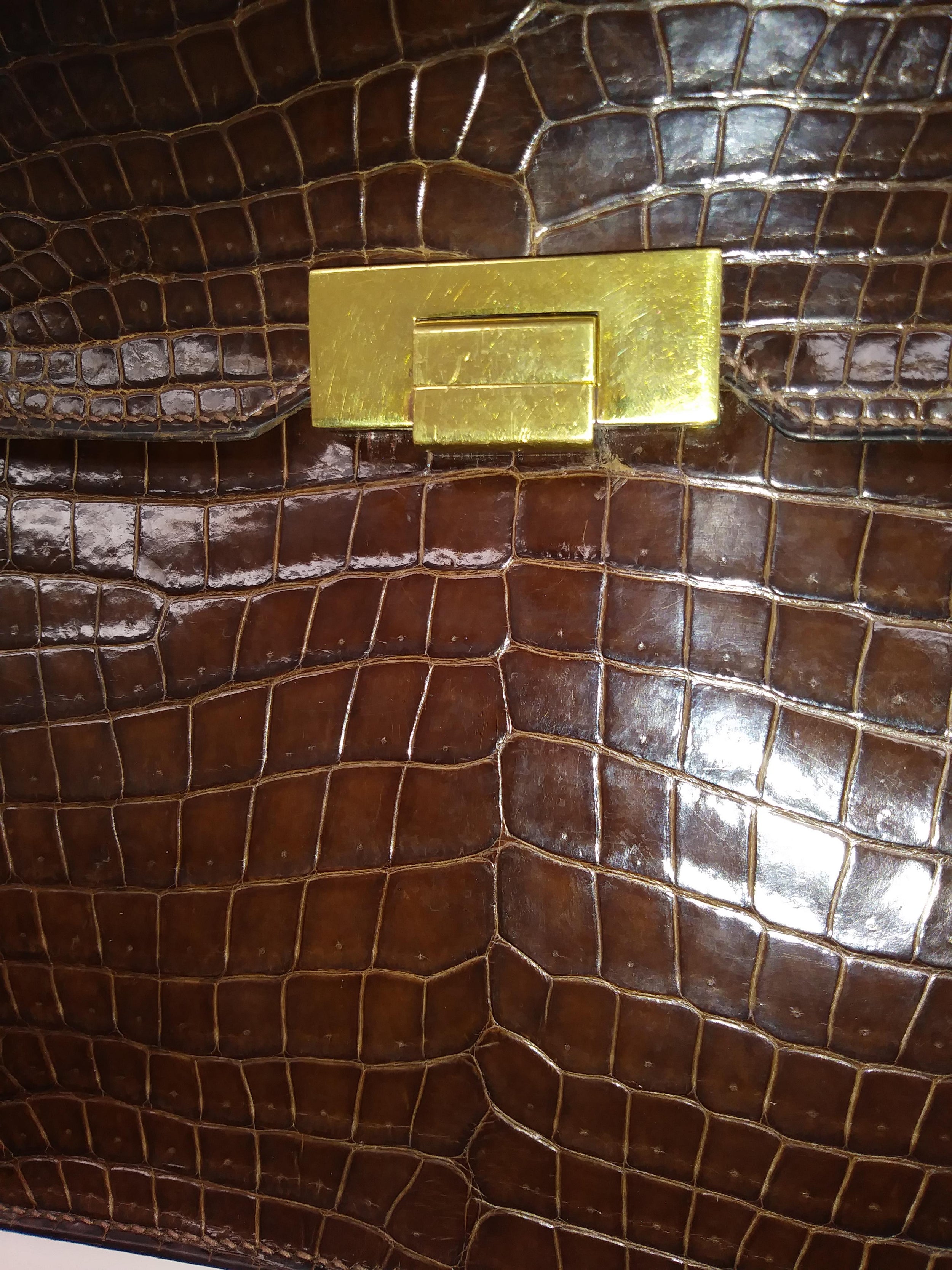 Hermes Vintage Crocodile Top Handle Bag