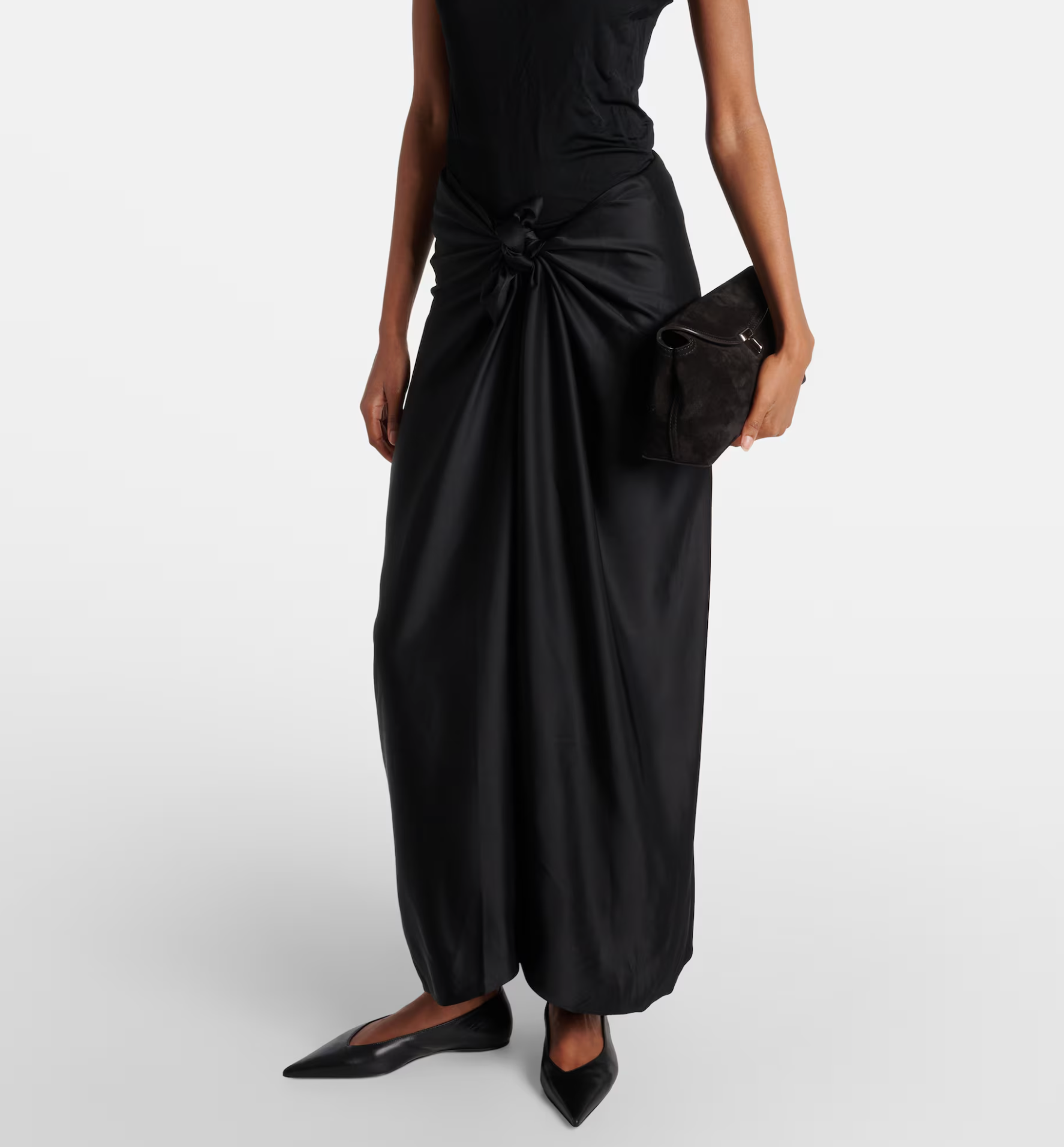 Toteme Knot-Detail Satin Maxi Skirt