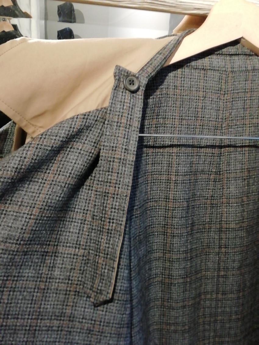 Lanvin Grey Check Tweed & Tan Reversible Mac