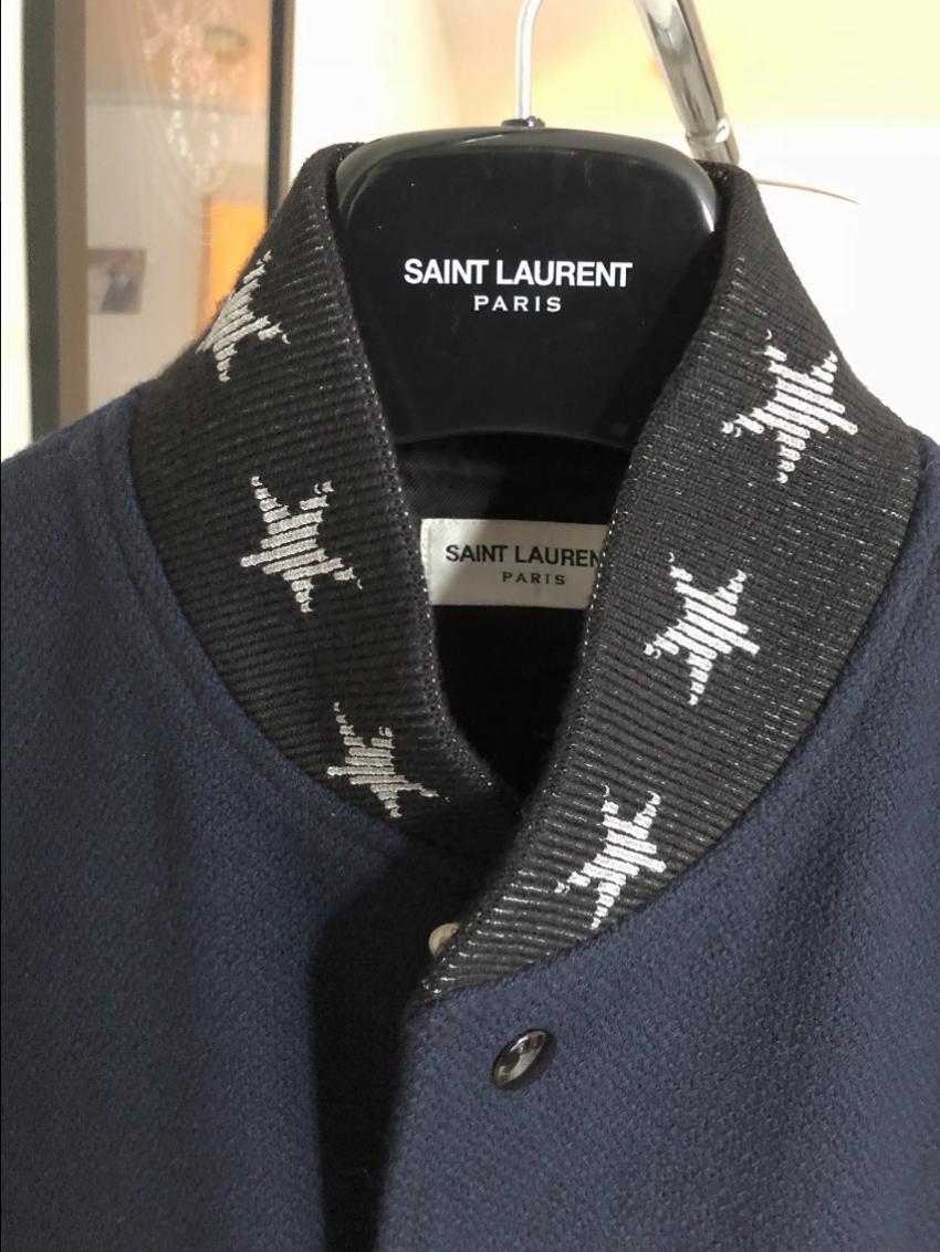Saint Laurent Navy America Varsity Teddy Jacket