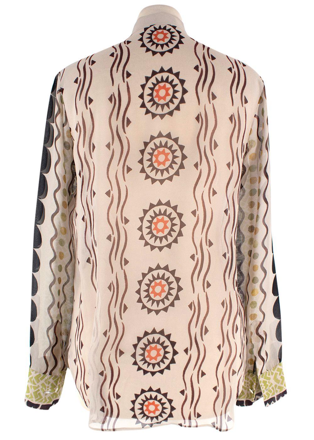 Dior Multicoloured Sheer Pussybow Silk Blouse
