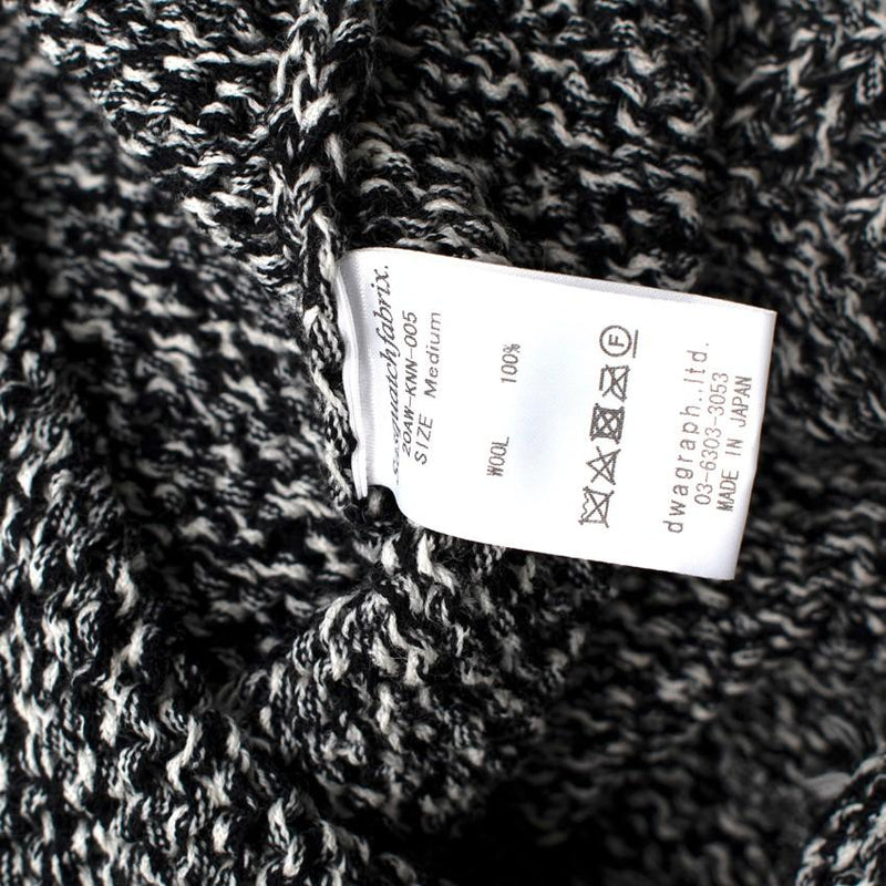 Sasquatchfabrix Shoe-Laced Stitched Two Tone Wool Sweater
