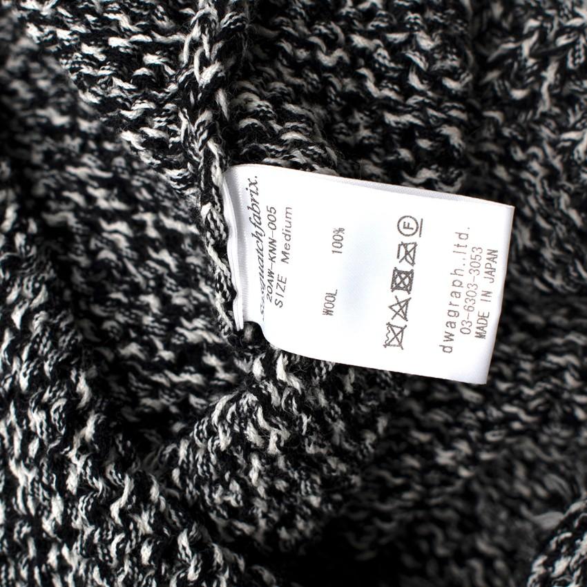 Sasquatchfabrix Shoe-Laced Stitched Two Tone Wool Sweater