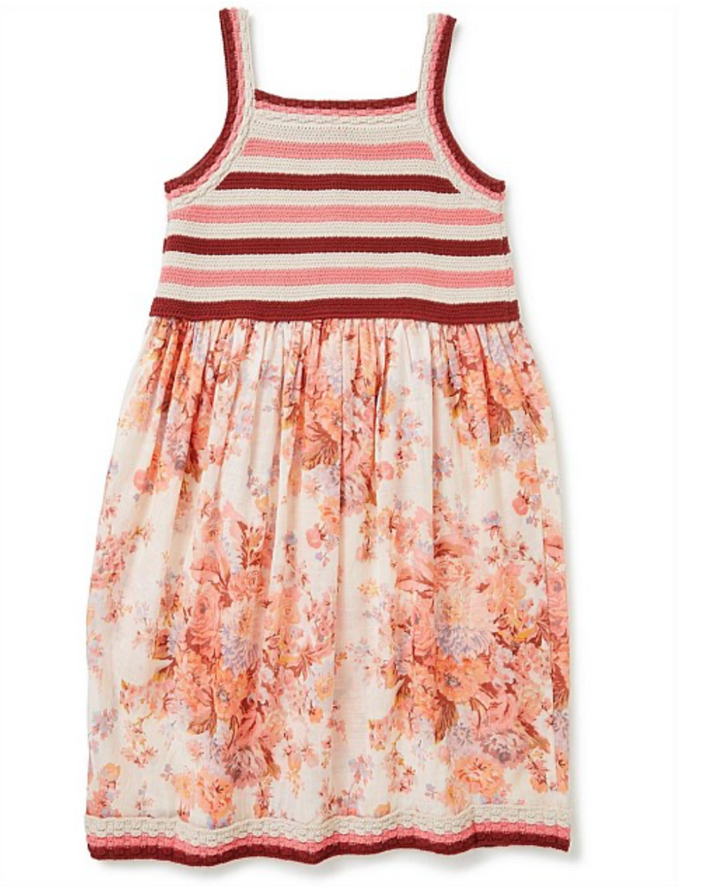 Zimmermann Kids Devi Floral Crochet  Summer Dress