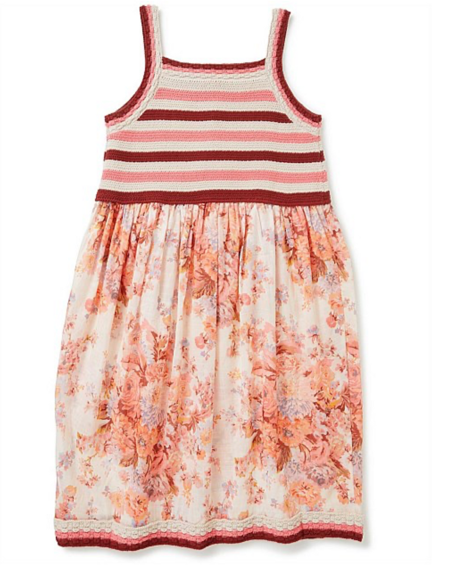 Zimmermann Kids Devi Floral Crochet  Summer Dress