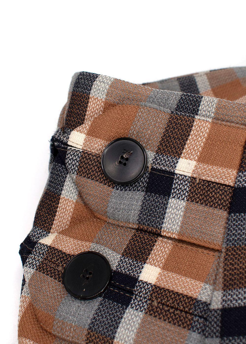 Christian Dior Tartan Wool Mini Skirt