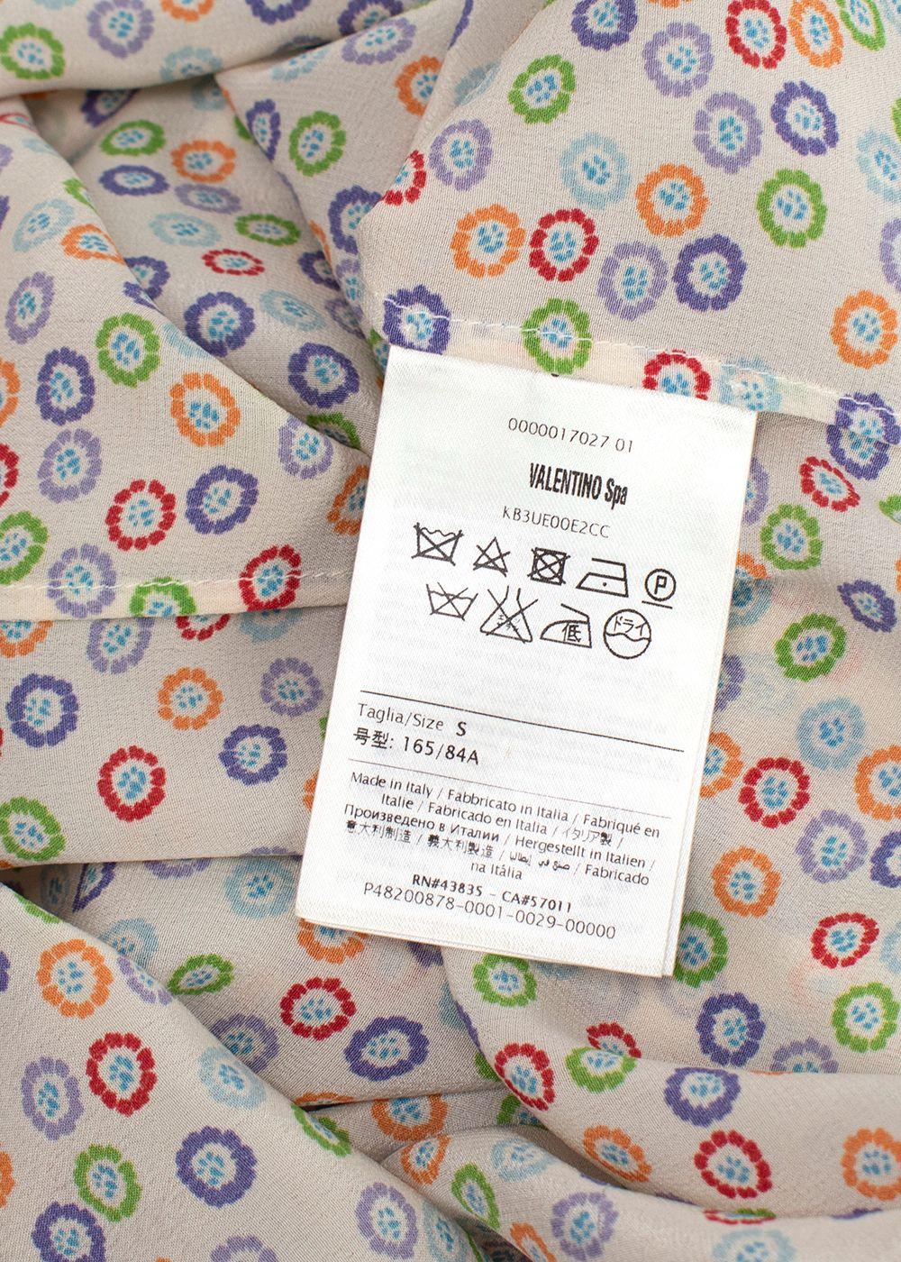 Valentino Multi-Colour Floral Print Silk Top