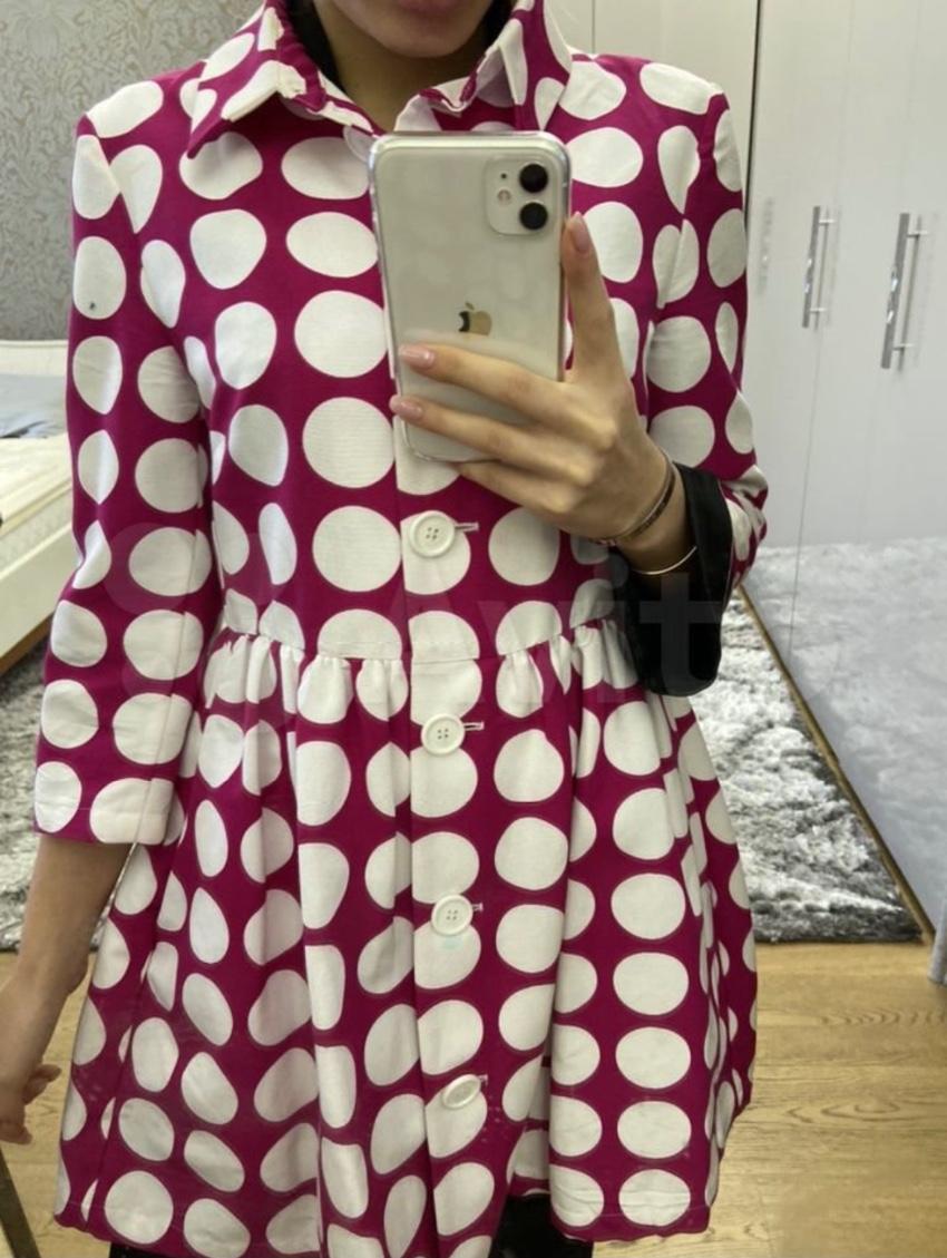 Love Moschino Red & White Polka Dot Tretch Coat
