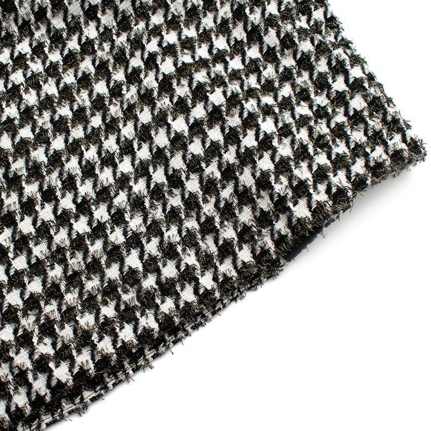 Erdem Safia metallic houndstooth cotton-blend tweed pencil skirt