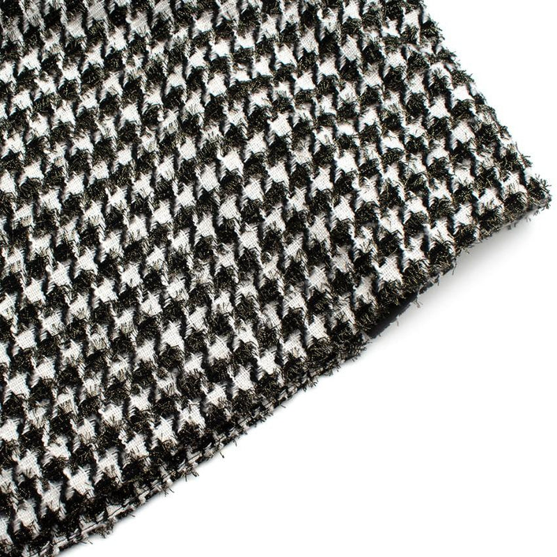 Erdem Safia metallic houndstooth cotton-blend tweed pencil skirt