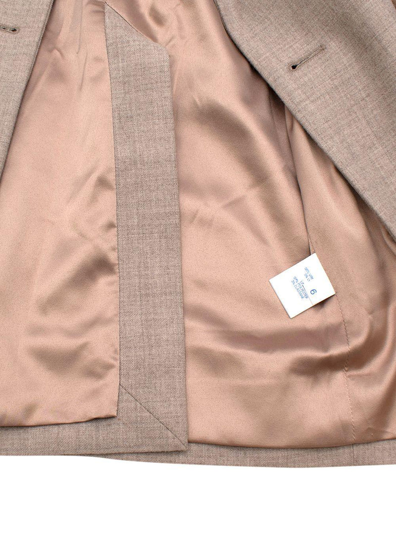Beige Wool Tailored Jacket and Trousers Set