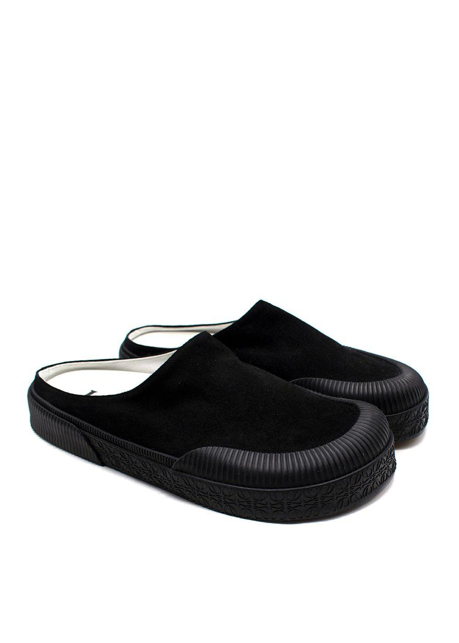 Loewe Black Suede Plimsoll Mules