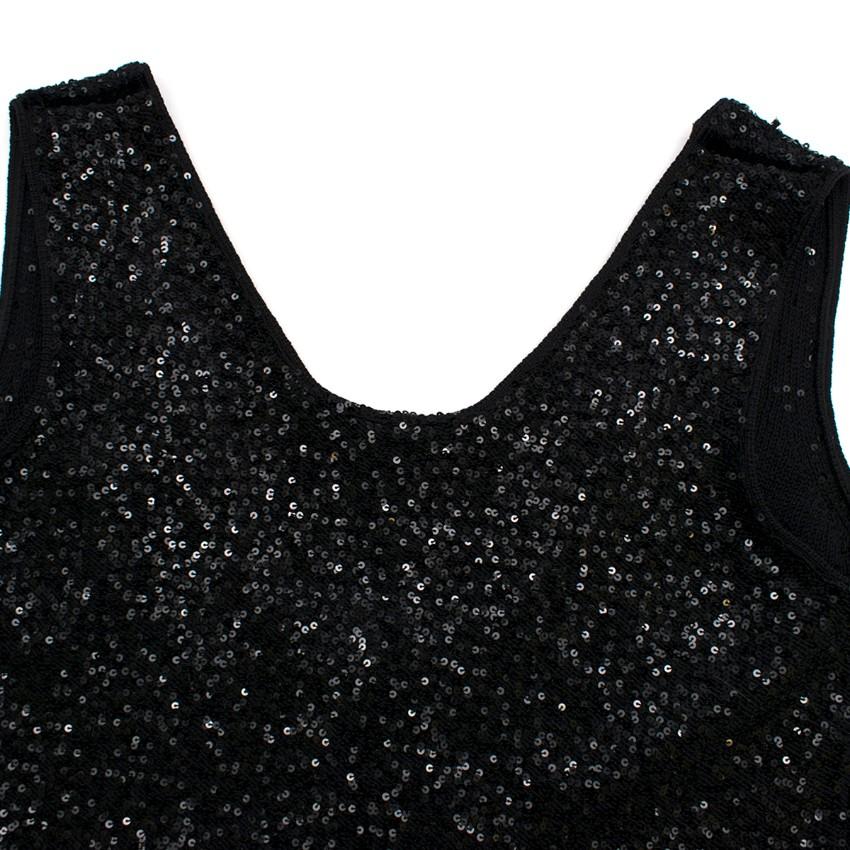 Bespoke Black Sequin Sleeveless Top