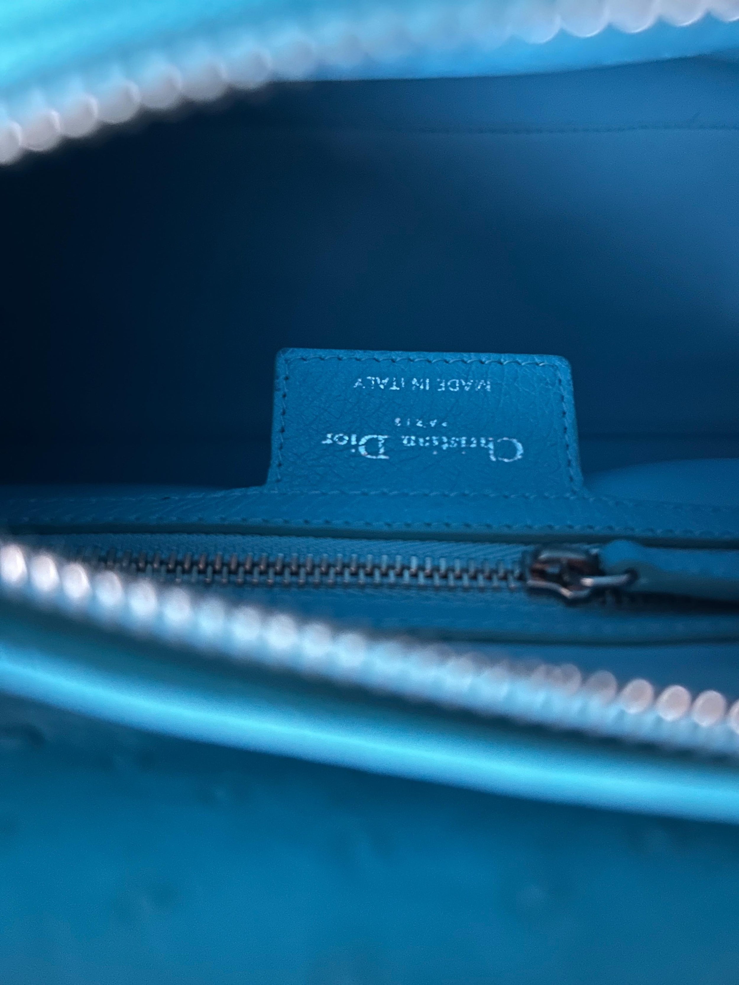 Medium Blue Ostrich Lady Dior Bag