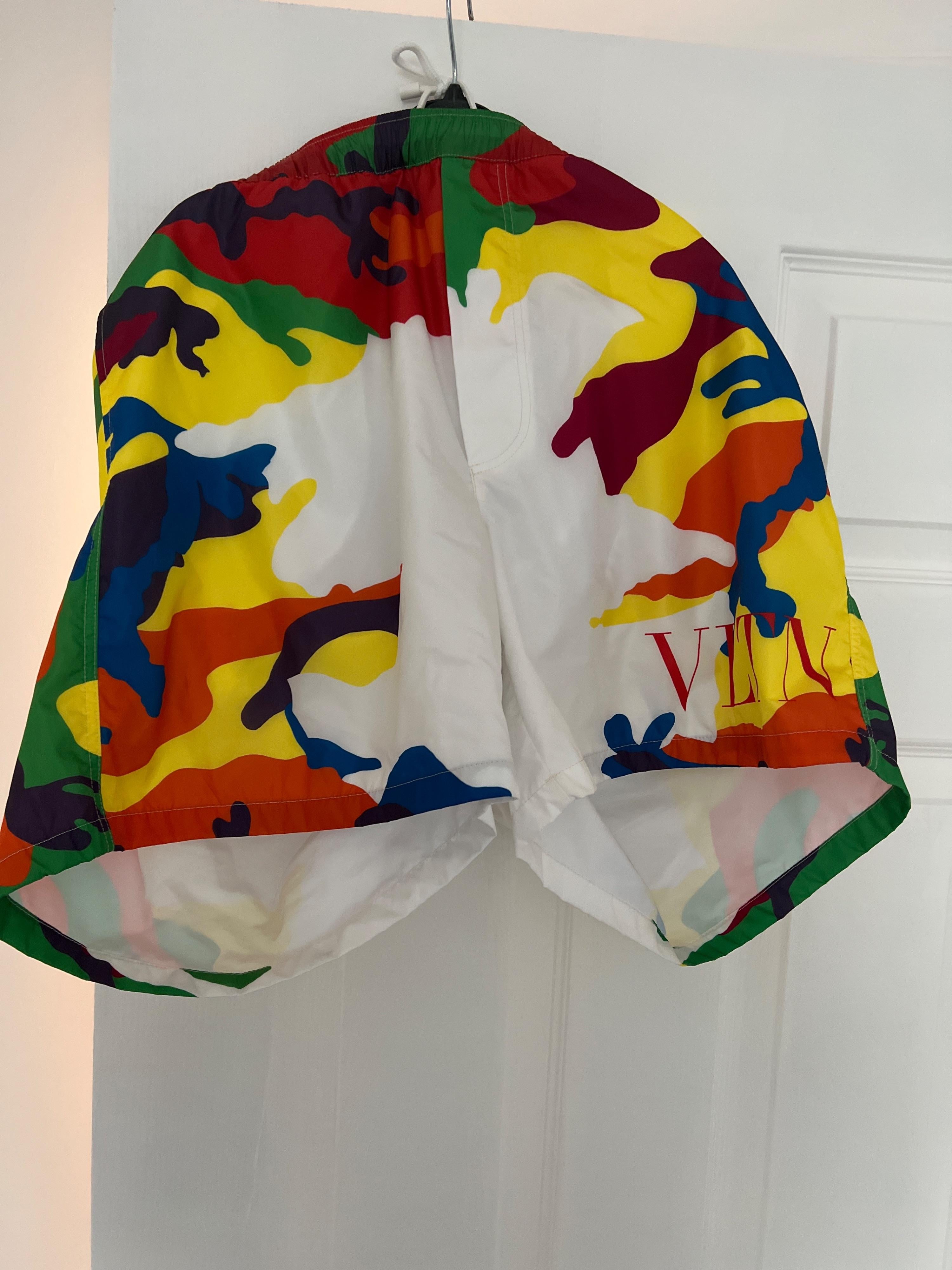 Multicolour VLTN camouflage swim shorts
