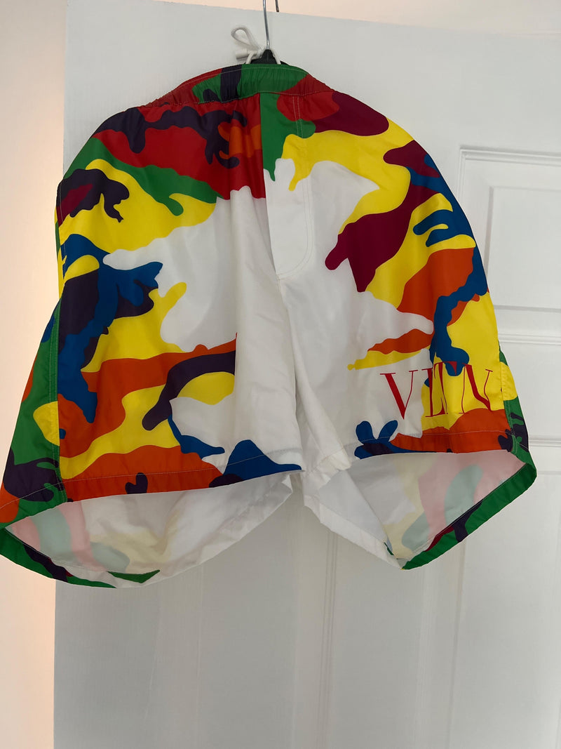 Multicolour VLTN camouflage swim shorts