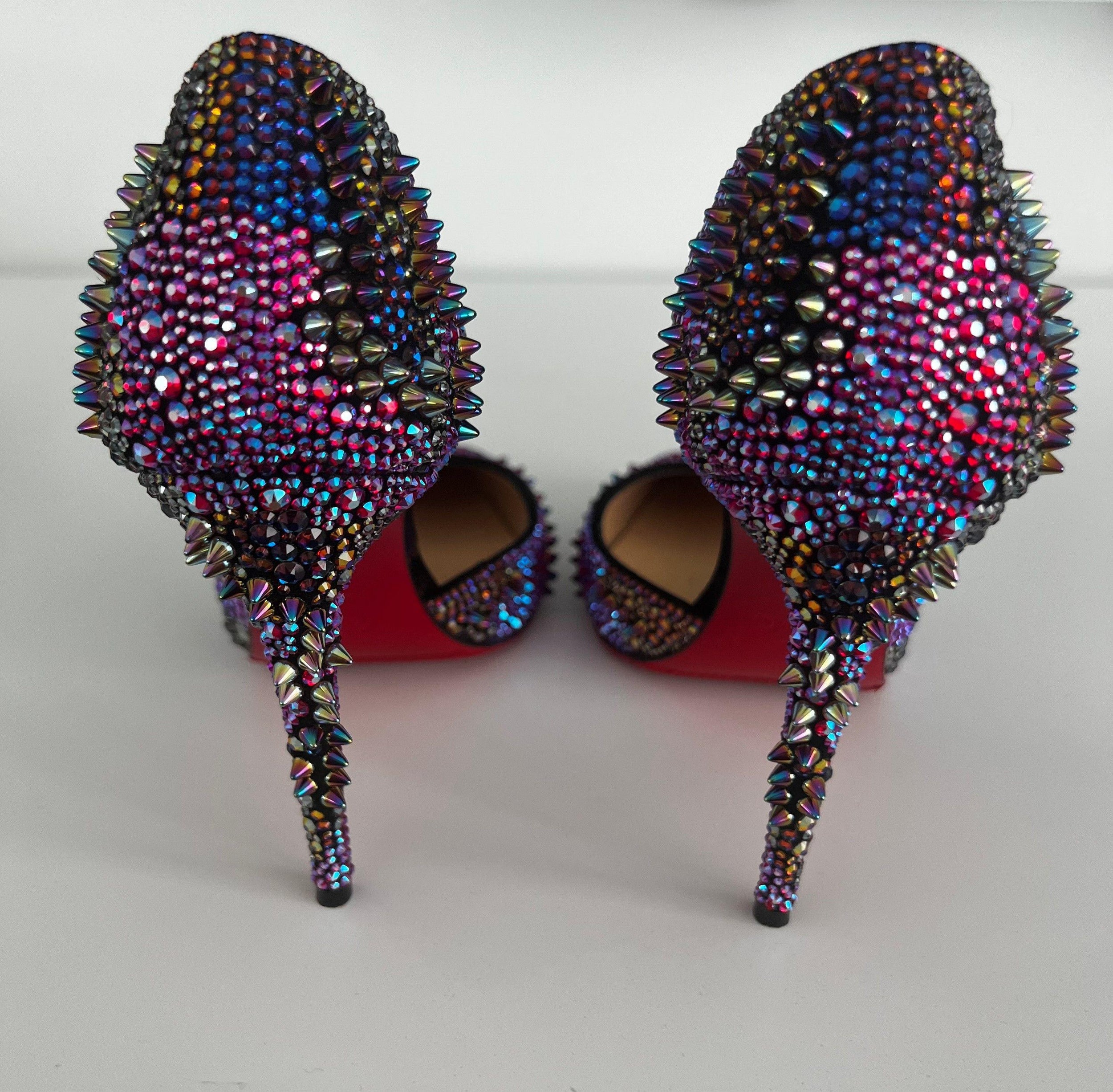 Multicolour crystal embellished Iriza Bling Bang 100 heeled pumps