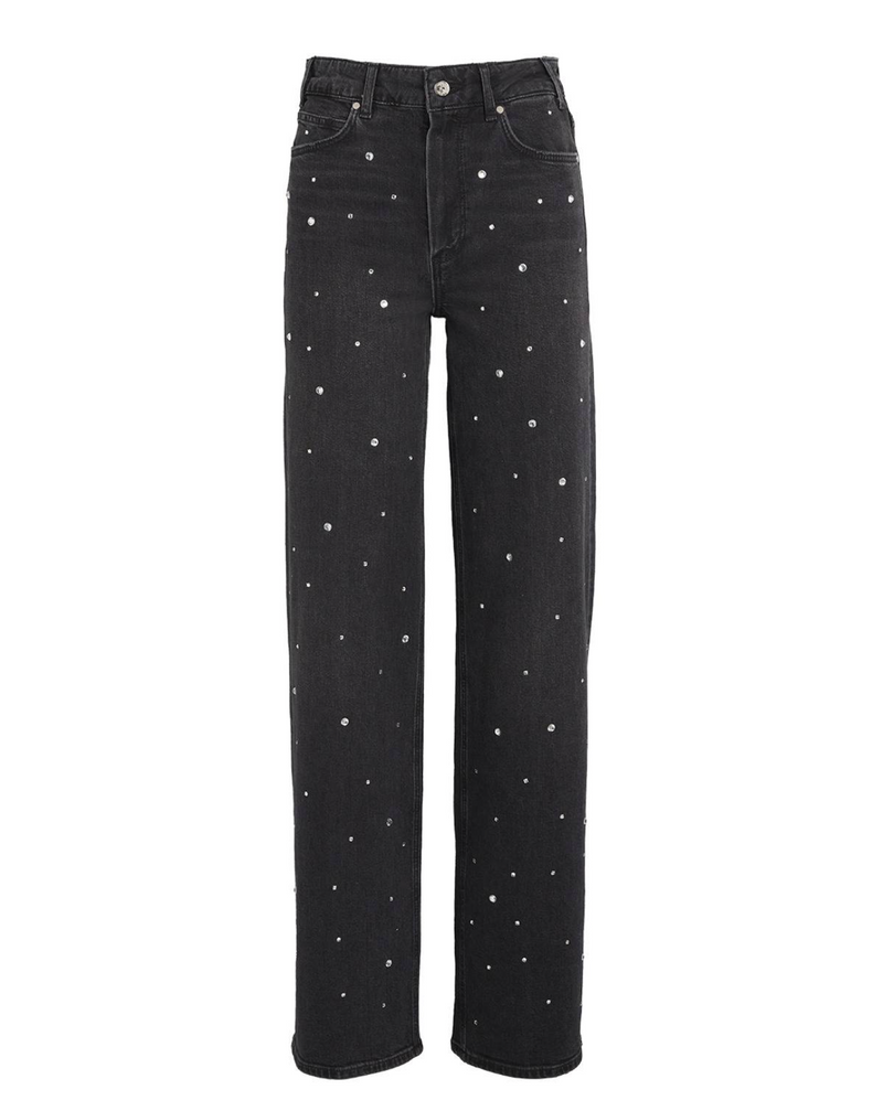 Paige  Sasha Crystal-Embellished Wide-Leg Jeans
