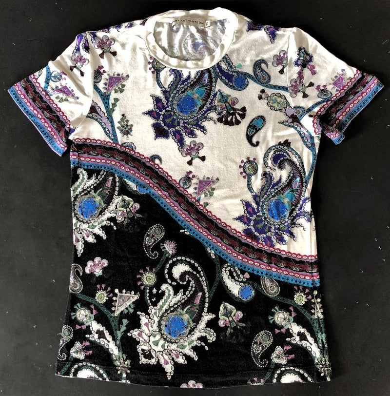 MARY KATRANTZOU white & black printed jersey t-shirt