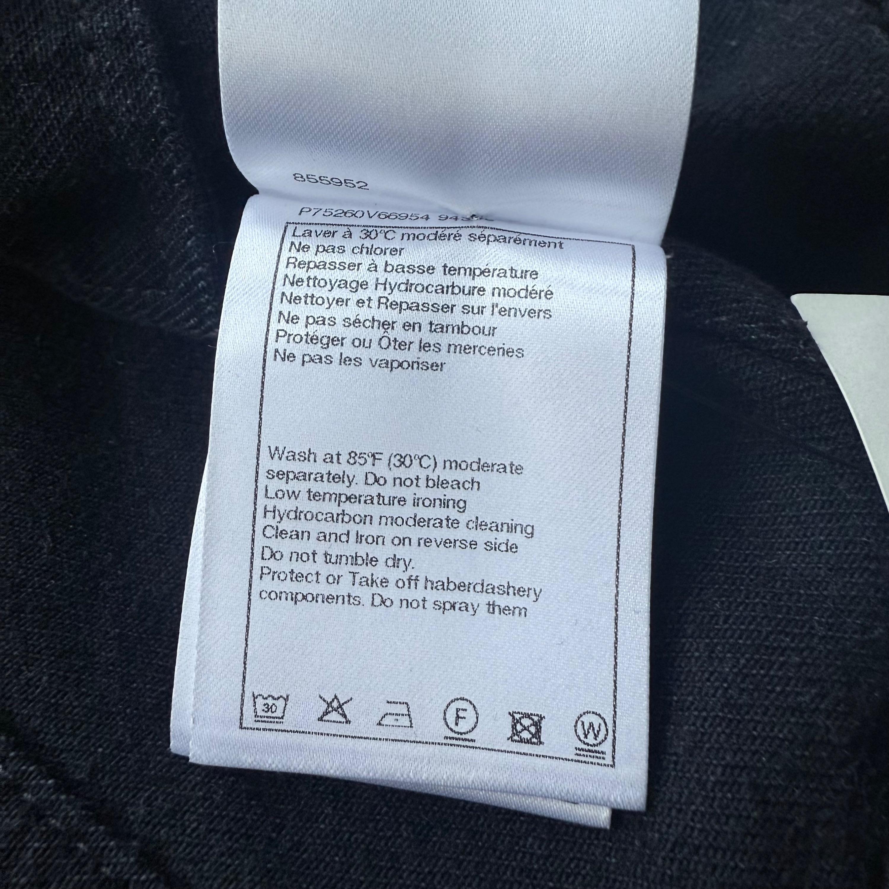 Chanel Black Camelia Denim Button Front Jacket