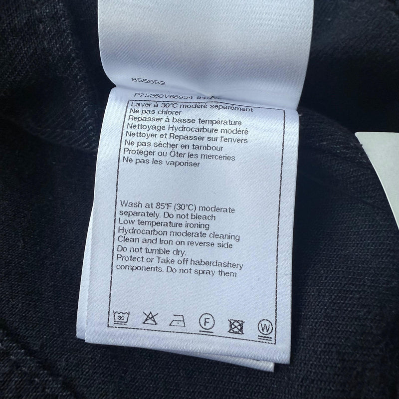 Chanel Black Camelia Denim Button Front Jacket