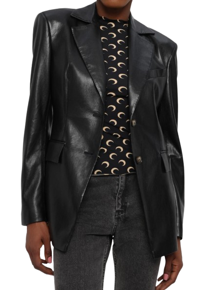 Nanushka Black Faux Leather Blazer