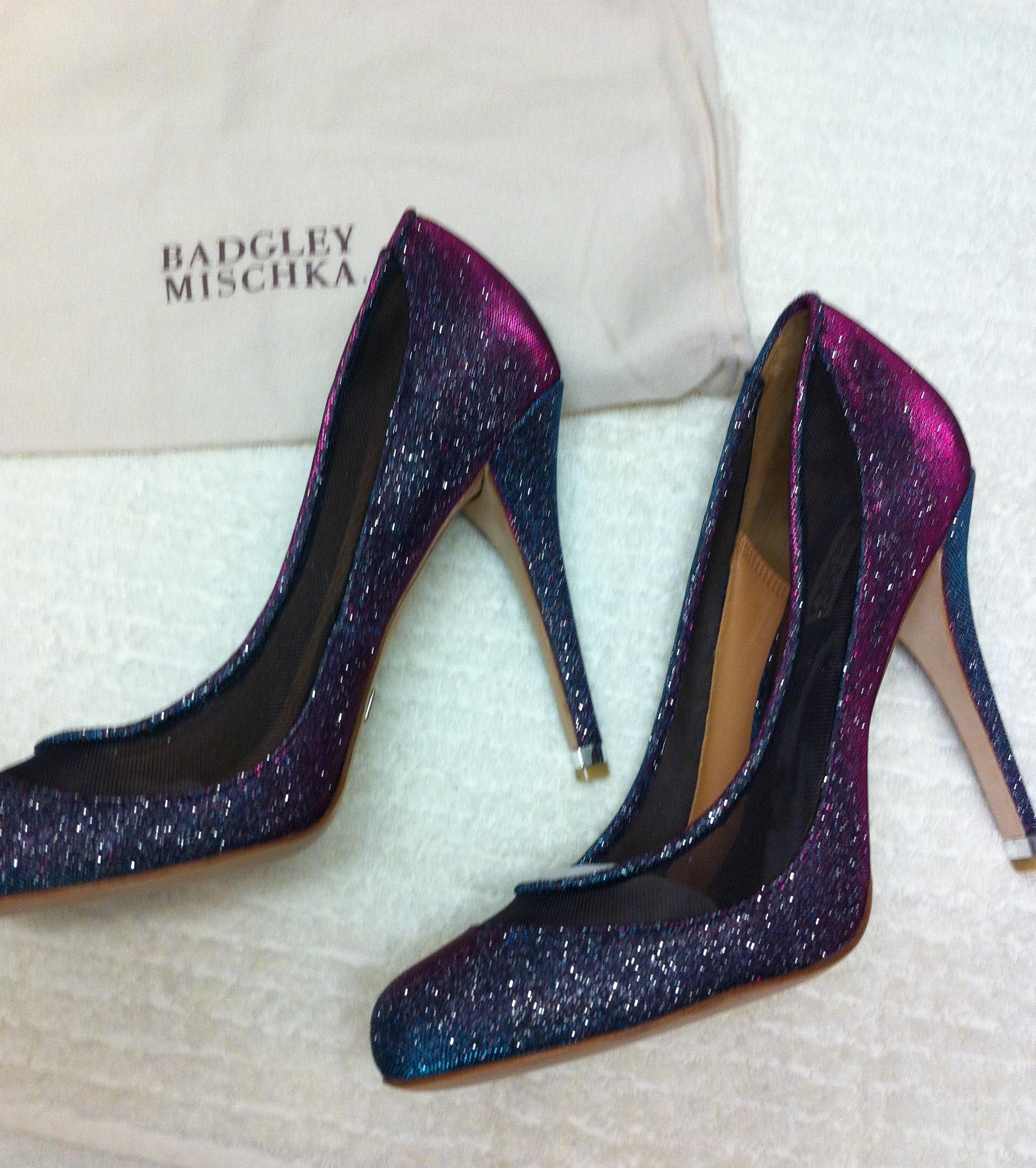 Badgley Mischka Sparkle Mesh Pumps