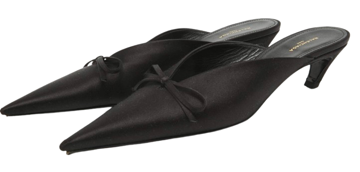 Balenciaga Black Satin Mules