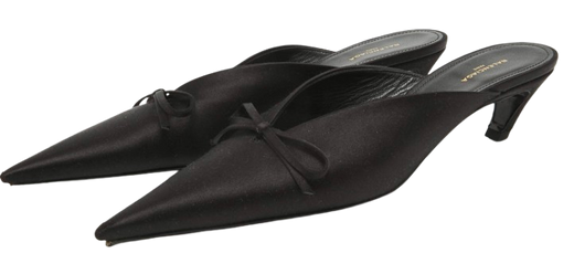 Balenciaga Black Satin Mules