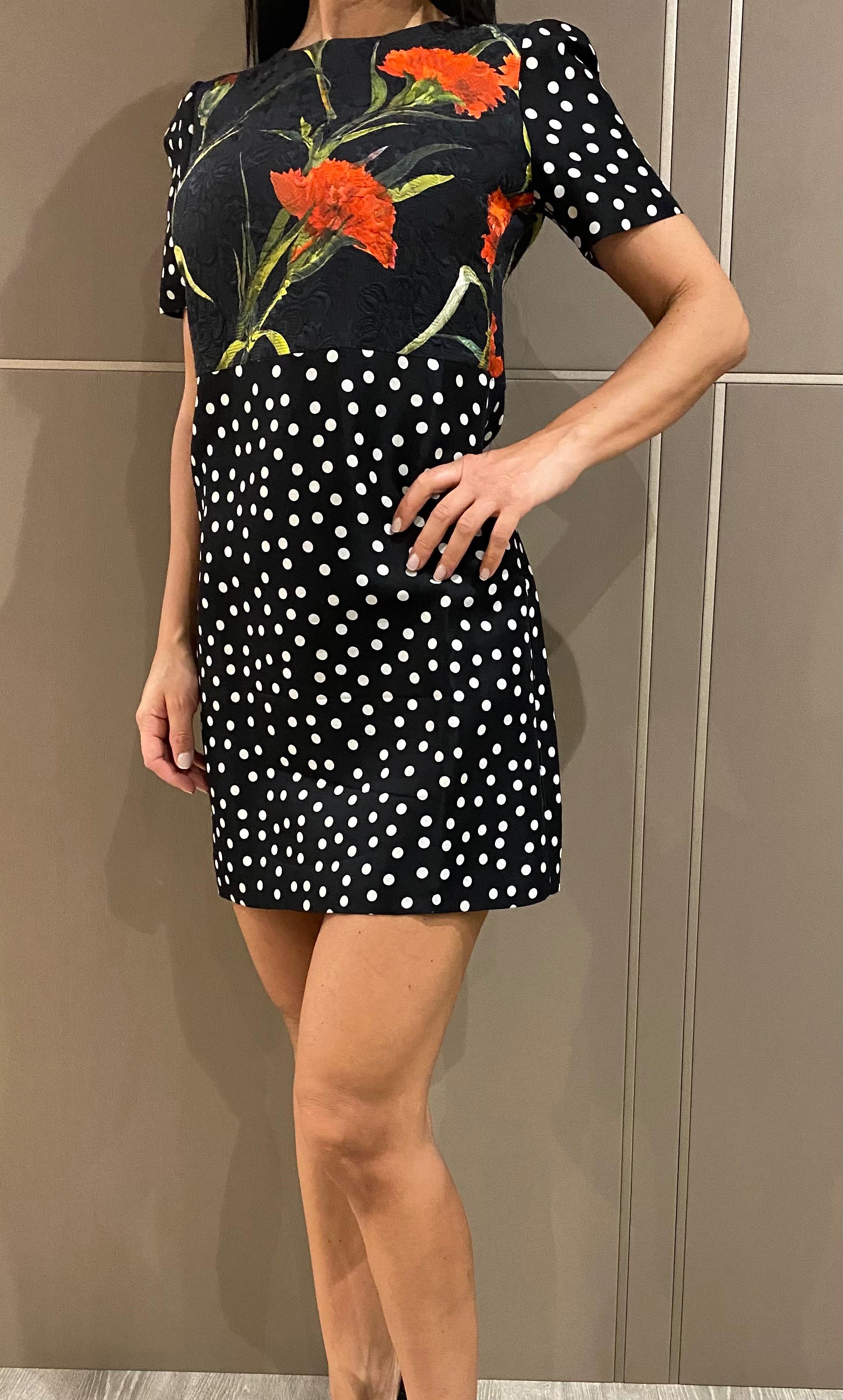 Floral & Polka Dot Print Dress