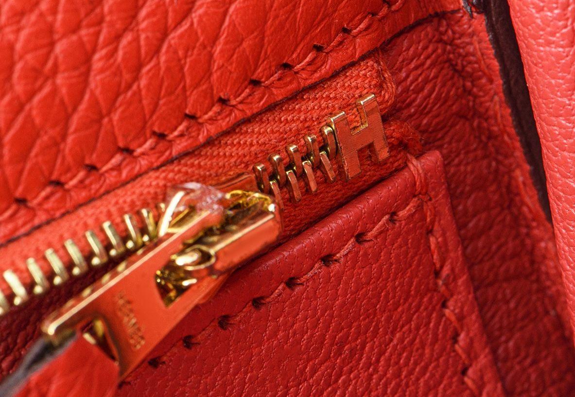 Hermes Kelly 35cm in Rogue Tomate Clemence Leather with Gold Hardware