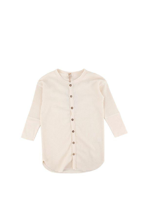 Kids 3-4Y Undyed Waffle Cotton Shirt Dress