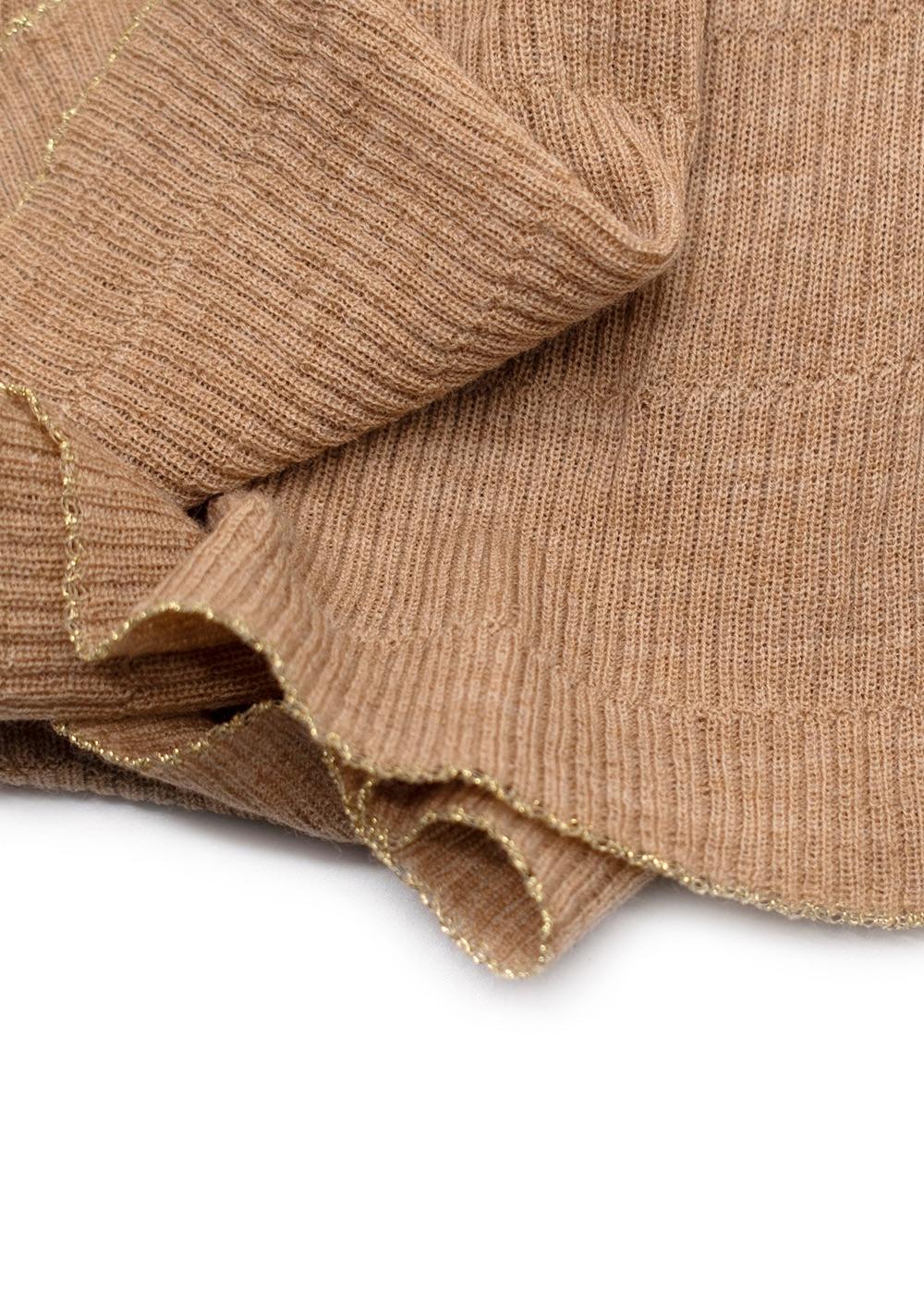 Cashmere in Love Beige Ribbed Midi Dress