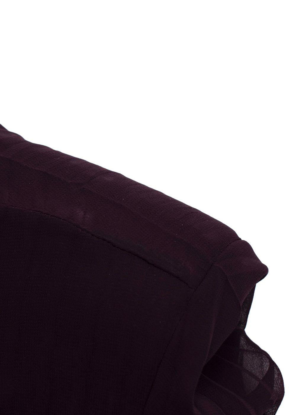 Diane Von Furstenberg Burgundy Pleated Wrap Maxi Dress