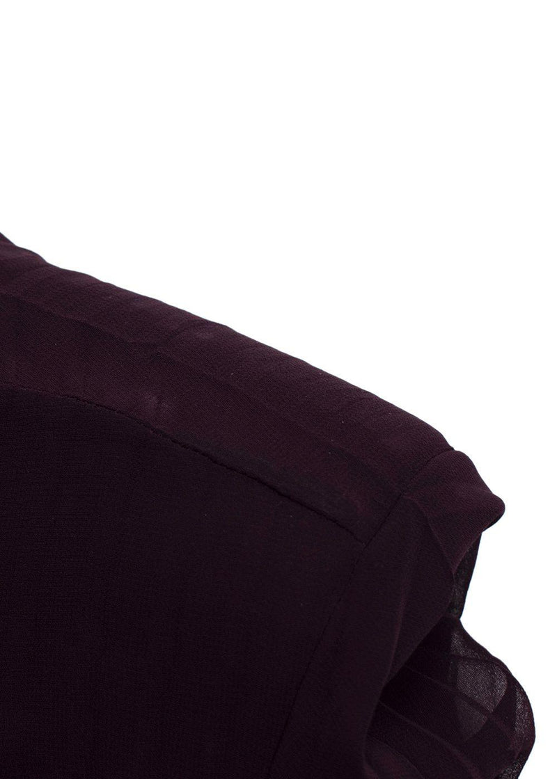 Diane Von Furstenberg Burgundy Pleated Wrap Maxi Dress