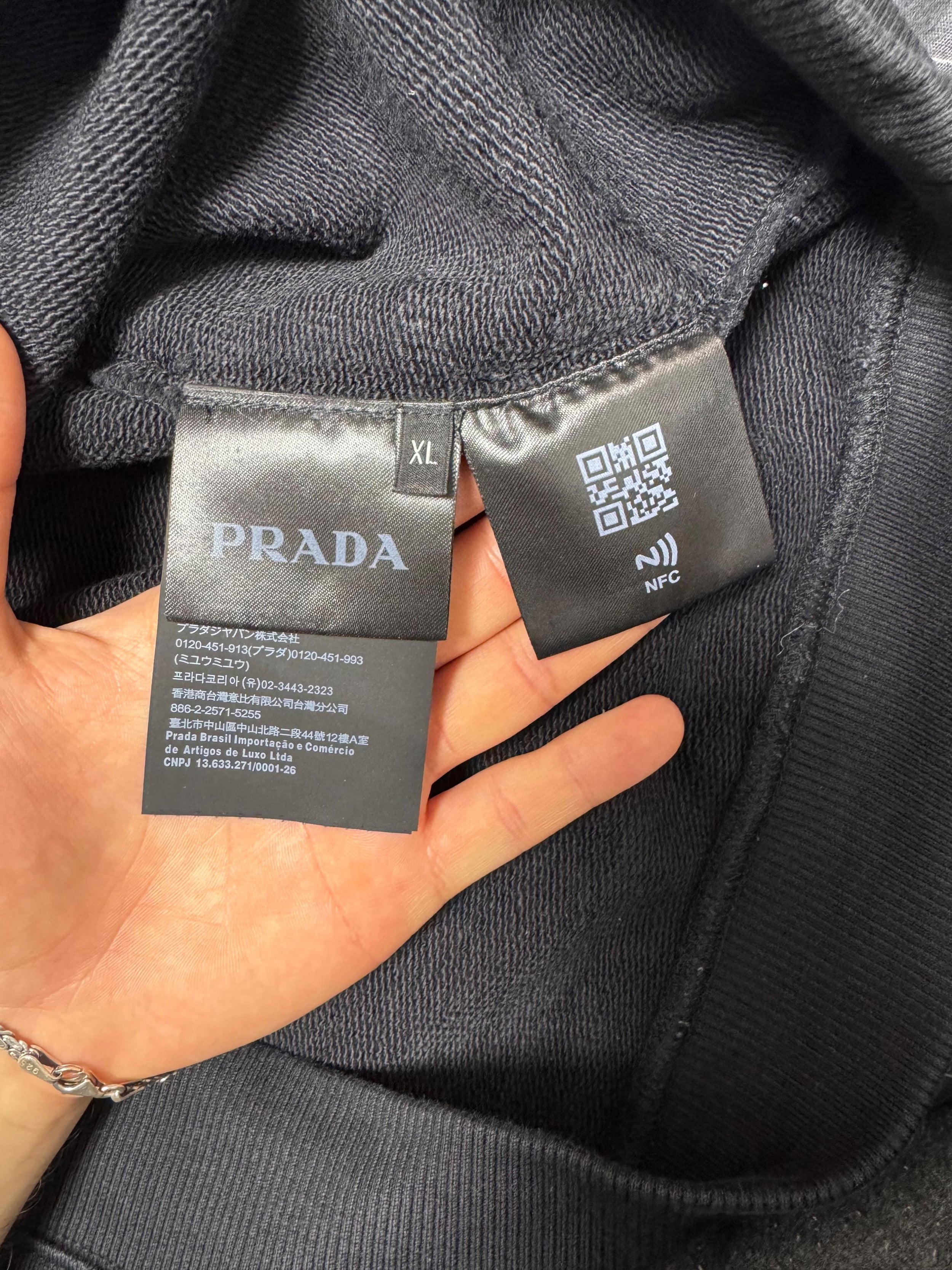 Prada Black Cotton Sweatshirt XL