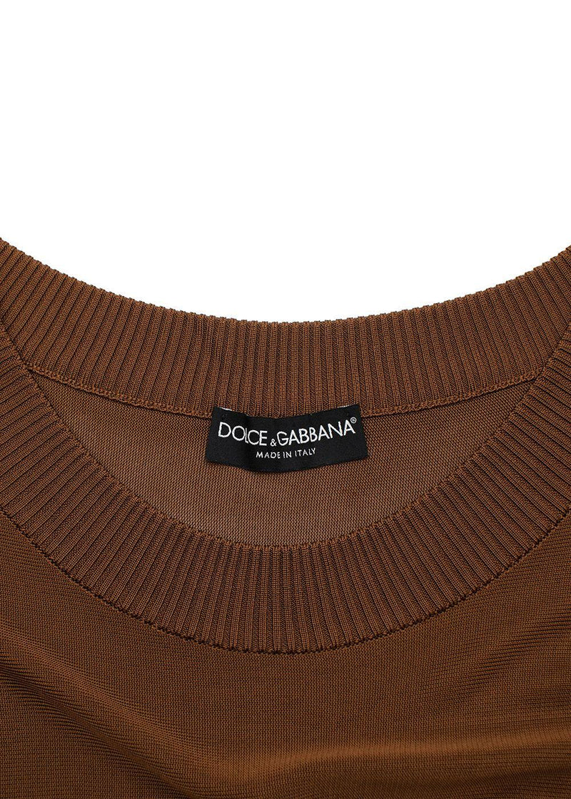 Chocolate Brown Fine-Knit Batwing Sweater