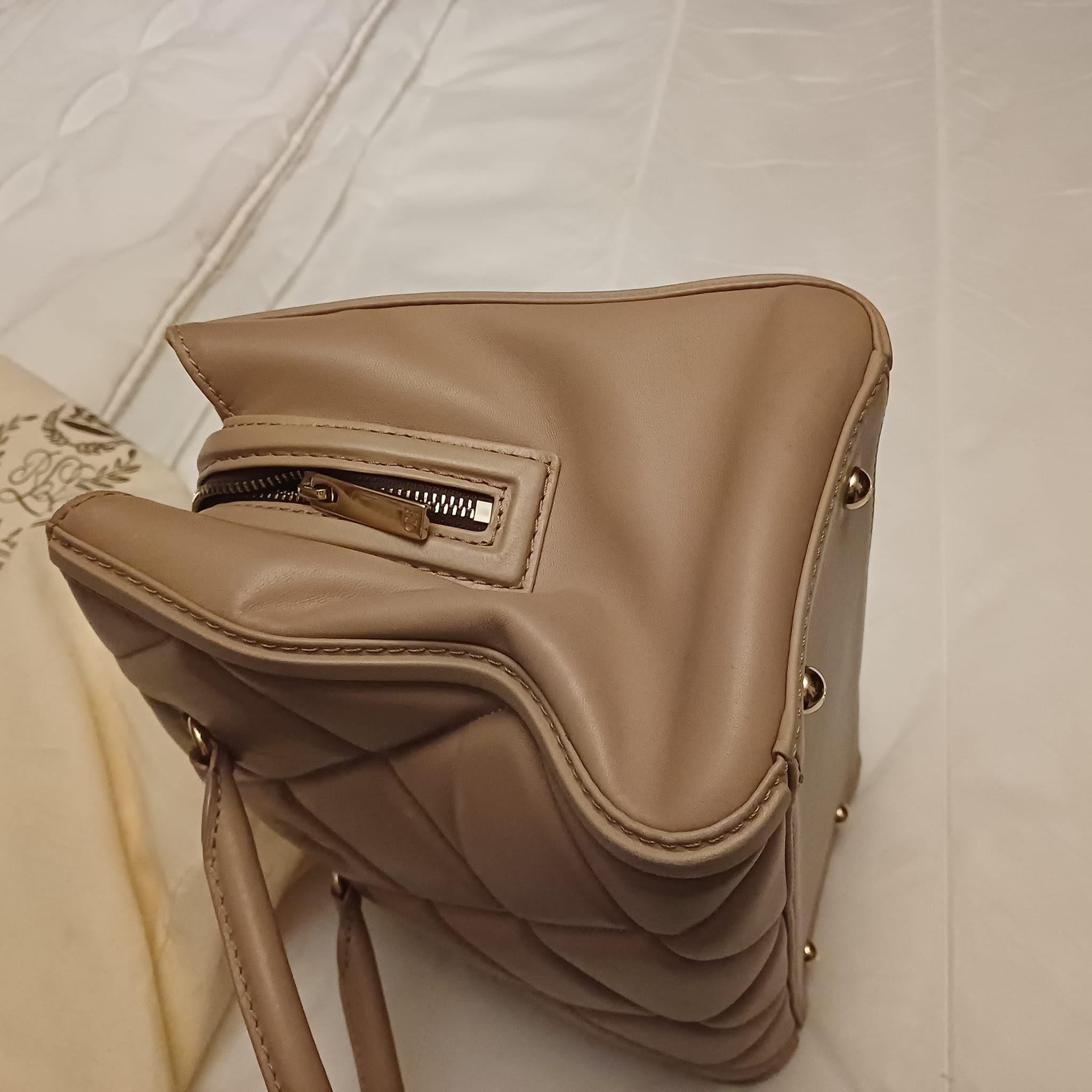 Carolina Herrera Tan Quilted Shoulder Bag