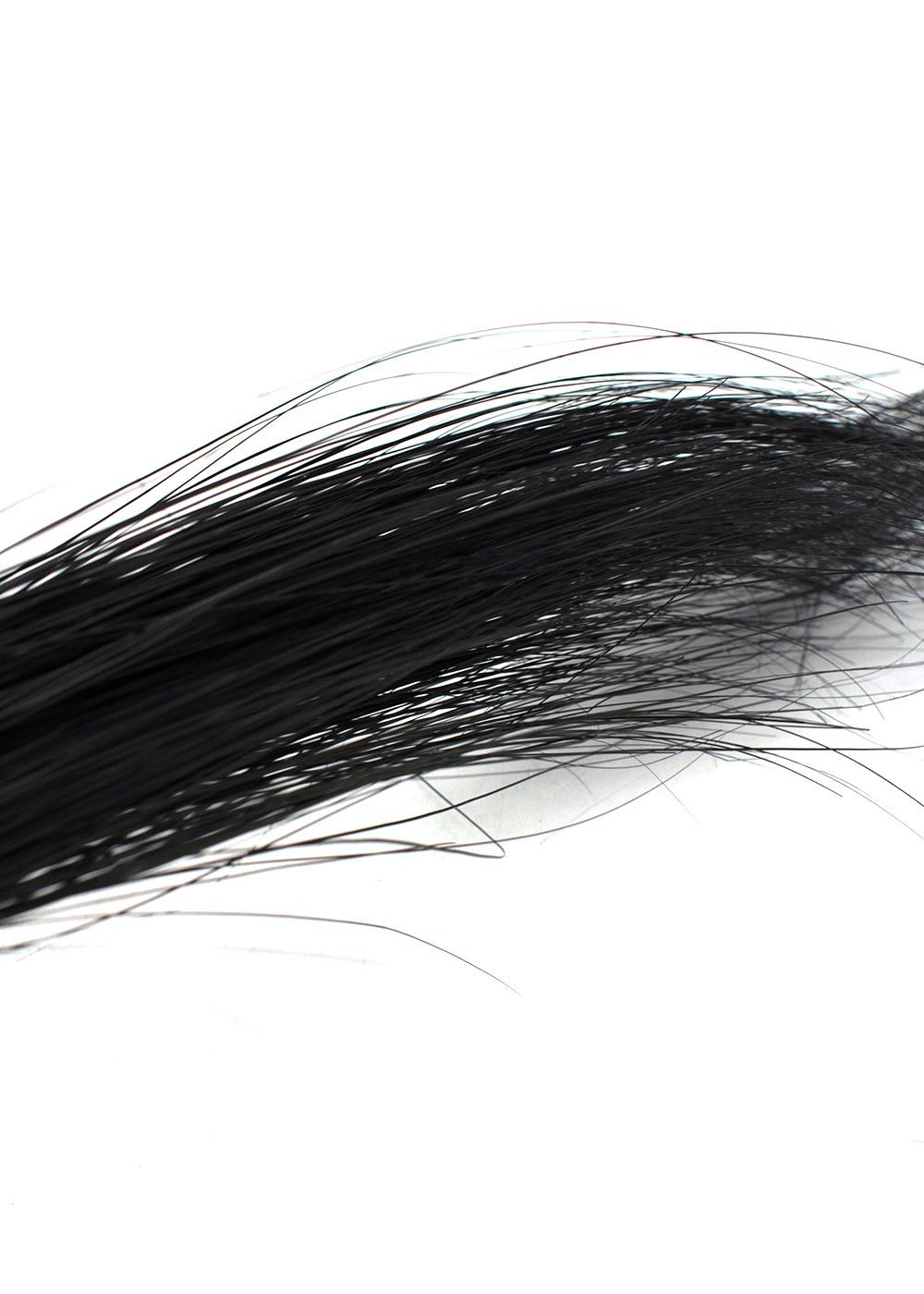 Black & Peacock Blue Crystal Embellished Mini Disc Fascinator with Veil