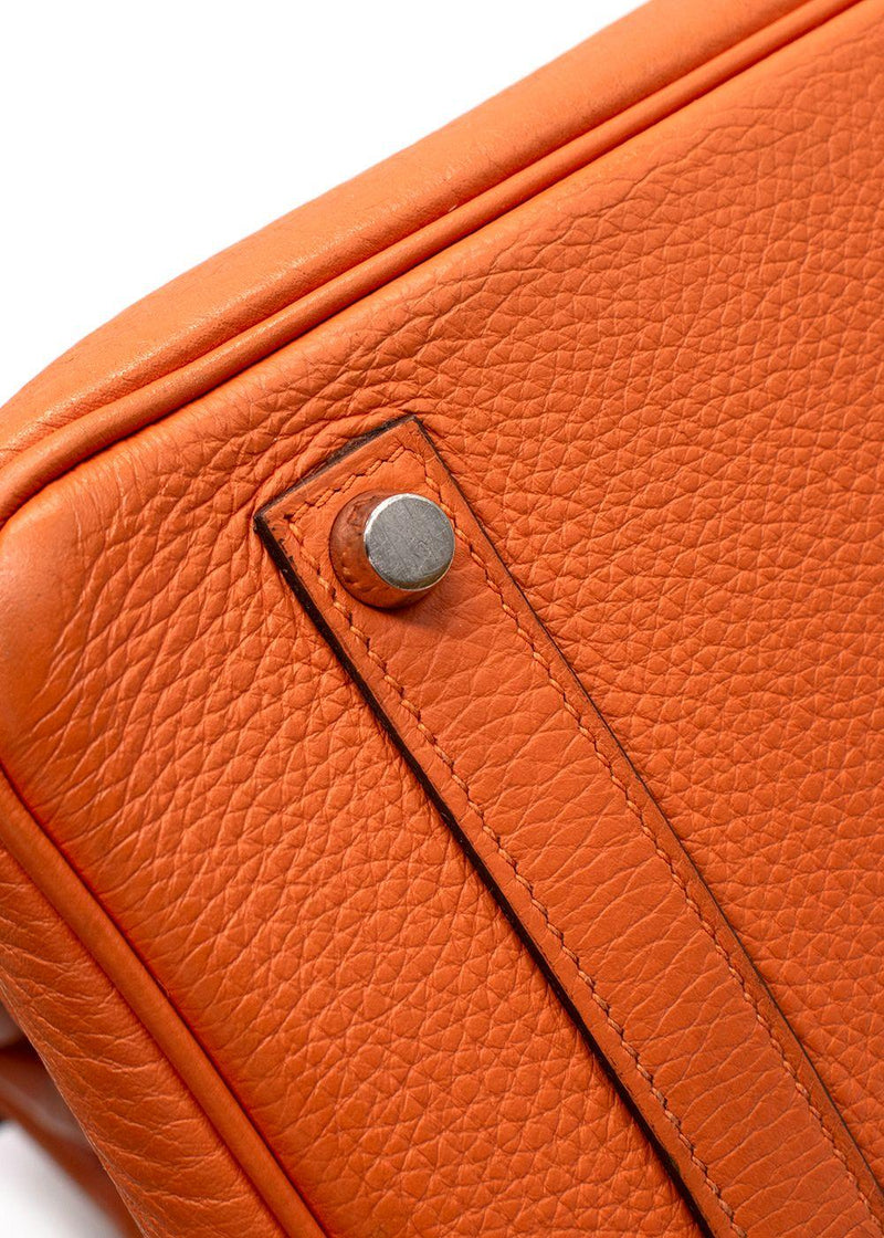 Hermes Birkin 35 in Orange H Taurillon Clemence Leather Palladium Hardware