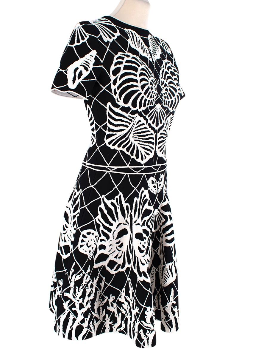 Alexander McQueen Black & White Shell Intarsia Knit Top & Skirt